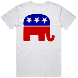 Republican Party Elephant Mascot Retro Graphic Unisex Cotton White Classic T Shirt