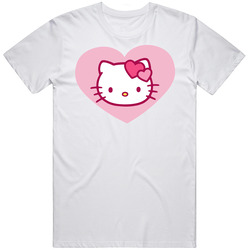 Hello Kitty Anime Cartoon Cat Cute Retro Graphic Unisex Cotton White Classic T Shirt