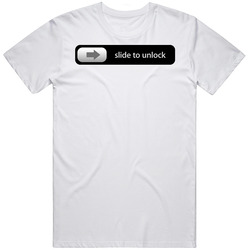 Iphone Slide To Unlock Retro Graphic Unisex Cotton White Classic T Shirt