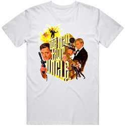 The Man From Uncle David Mccallum Robert Vaughn 60s Tv Retro Graphic Unisex Cotton White Classic T Shirt