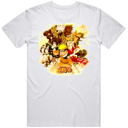 Naruto Retro Graphic Unisex Cotton White Classic T Shirt