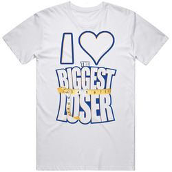 I Love Heart The Biggest Loser Retro Graphic Unisex Cotton White Classic T Shirt
