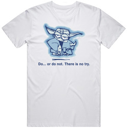 Funny Star Wars Yoda Jedi Retro Graphic Unisex Cotton White Classic T Shirt