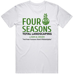 Four Seasons Total Landscaping Funny Shirt Dump Trump Biden Harris President 2020 Retro Graphic Unisex Cotton White Classic T Shirt