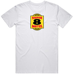 Super 8 Motel Accommodation Hotel Logo Cool Gift Retro Graphic Unisex Cotton White Classic T Shirt