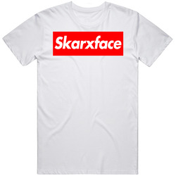 Skarxface Box Logo Retro Graphic Unisex Cotton White Classic T Shirt