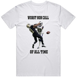 Worst Non Call Of All Time Cool Saints Rams Nfl Football Fan Retro Graphic Unisex Cotton White Classic T Shirt