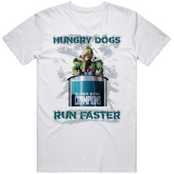 Jason Kelce Hungry Dogs Run Faster Superbowl Parade Speech Philadelphia Eagles Nfl Cool Fan Retro Graphic Unisex Cotton White Classic T Shirt