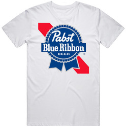 Hot Item Pabst Blue Ribbon Drink Cool Retro Graphic Unisex Cotton White Classic T Shirt