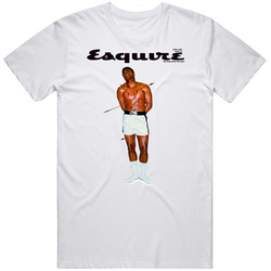 Muhammed Ali, Esquire, Cover, T-Shirt, Boxing, Arrows, Retro, 60's Retro Graphic Unisex Cotton White Classic T Shirt