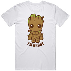 I'm Groot Retro Graphic Unisex Cotton White Classic T Shirt