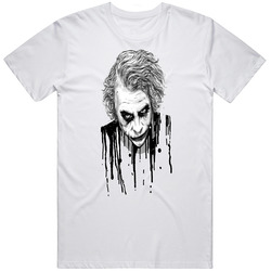 Joker Dark Knight Batman Heath Ledger T Shirt Official Unisex Apparel Retro Graphic Unisex Cotton White Classic T Shirt