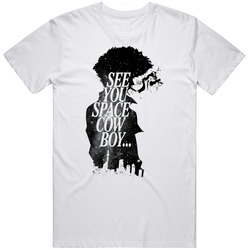 Cowboy Bebop Spike Spiegel See You Space Cowboy... City Lights Graphic  Parody Retro Graphic Unisex Cotton White Classic T Shirt