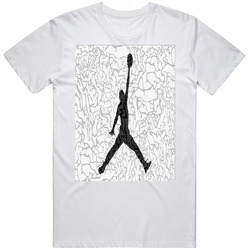 Air Jordan Black And White T  For  Men Retro Graphic Unisex Cotton White Classic T Shirt