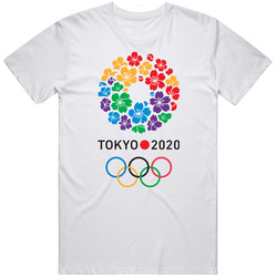 Tokyo Summer 2020 Olympics Logo World Olympiad Retro Graphic Unisex Cotton White Classic T Shirt
