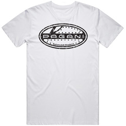Pagani Automobile Car Truck Motorcycle Cool Distressed Style Brand Logo Emblem Retro Graphic Unisex Cotton White Classic T Shirt