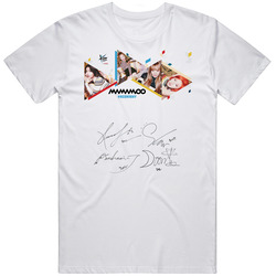Mamamoo Kcon All Member Sign Kpop T-shirt Tee t shirts Retro Graphic Unisex Cotton White Classic T Shirt