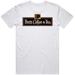 Peets Coffee And Tea Logo Retro Graphic Unisex Cotton White Classic T Shirt