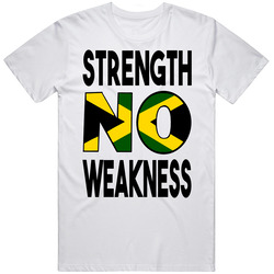 Strength No Weakness Jamaica Usain Bolt Workout Retro Graphic Unisex Cotton White Classic T Shirt