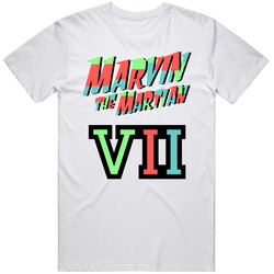 Marvin The Martian Seven Colorway Retro Graphic Unisex Cotton White Classic T Shirt