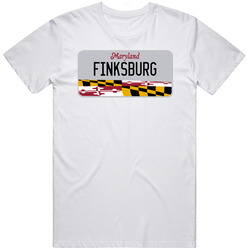 Finksburg Maryland Custom City License Plate Customizable Retro Graphic Unisex Cotton White Classic T Shirt