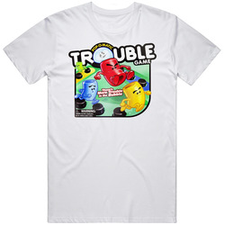 Trouble Best Board Game Of All Time Players Retro Graphic Unisex Cotton White Classic T Shirt