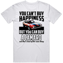 You Cant Buy Happiness But You Can Buy A Camaro Funny Car Retro Graphic Unisex Cotton White Classic T Shirt