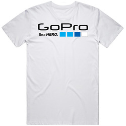 Go Pro Funny Men's White Retro Graphic Unisex Cotton White Classic T Shirt