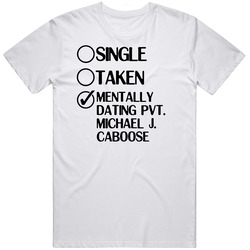 Single Taken Dating Pvt Michael J Caboose Red Vs Blue Retro Graphic Unisex Cotton White Classic T Shirt
