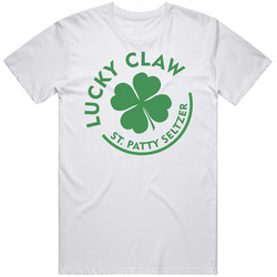 Lucky Claw St Patricks Day Seltzer Drink Retro Graphic Unisex Cotton White Classic T Shirt