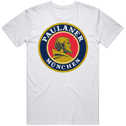 Paulaner Munchen German Brewery Beer Brand Logo Fan Retro Graphic Unisex Cotton White Classic T Shirt