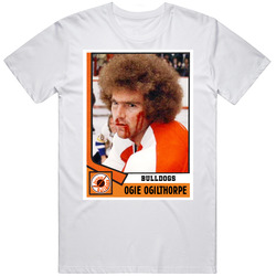 Ogie Ogilthorpe Hockey Card Slapshot Retro Hockey Movie Fan Retro Graphic Unisex Cotton White Classic T Shirt