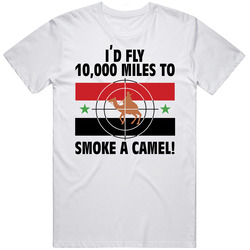 Operation Desert Storm Smoke A Camel Graphic Retro Graphic Unisex Cotton White Classic T Shirt