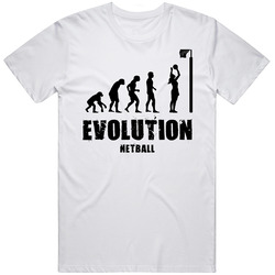 Evolution Netball Retro Graphic Unisex Cotton White Classic T Shirt