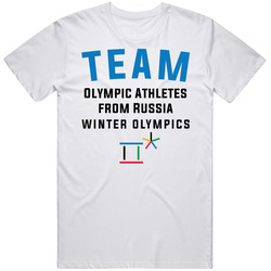 Team Olympic Athletes From Russia Winter Olympics 2018 Pyeongchang Retro Graphic Unisex Cotton White Classic T Shirt