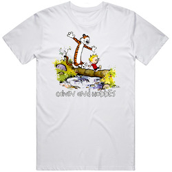 Calvin And Hobbes Retro Graphic Unisex Cotton White Classic T Shirt