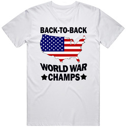 Back To Back World War Champs Retro Graphic Unisex Cotton White Classic T Shirt