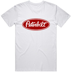 Peterbilt Truck Logo Red White Retro Graphic Unisex Cotton White Classic T Shirt