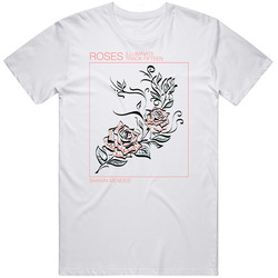 Roses Retro Graphic Unisex Cotton White Classic T Shirt
