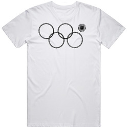 White Olympic Rings Retro Graphic Unisex Cotton White Classic T Shirt