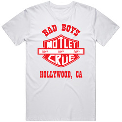 New Motley Crue Metal Rock Band Bad Boy Satandard White Retro Graphic Unisex Cotton White Classic T Shirt