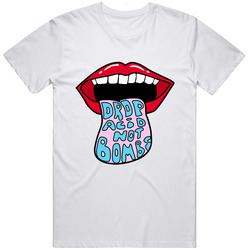 Drop Acid Not Bombs Retro Graphic Unisex Cotton White Classic T Shirt