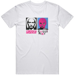 Pussy Riot Fundraiser Russia Political Music Retro Graphic Unisex Cotton White Classic T Shirt