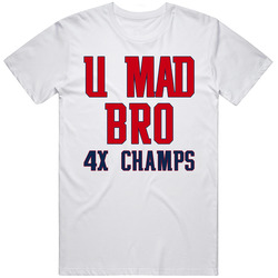 U Mad Bro 4x Champs Retro Graphic Unisex Cotton White Classic T Shirt