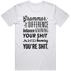 Grammar Retro Graphic Unisex Cotton White Classic T Shirt
