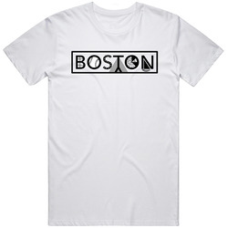 Boston Illustrated Retro Graphic Unisex Cotton White Classic T Shirt