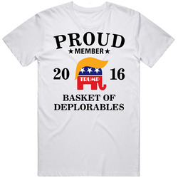 Proud Member Basket Of Deplorables Retro Graphic Unisex Cotton White Classic T Shirt