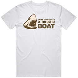 We're Gonna Need A Bigger Boat Retro Graphic Unisex Cotton White Classic T Shirt