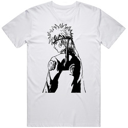 Naruto Shippuden Anime Manga Retro Graphic Unisex Cotton White Classic T Shirt