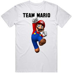 Team Mario- Nintendo Retro Graphic Unisex Cotton White Classic T Shirt